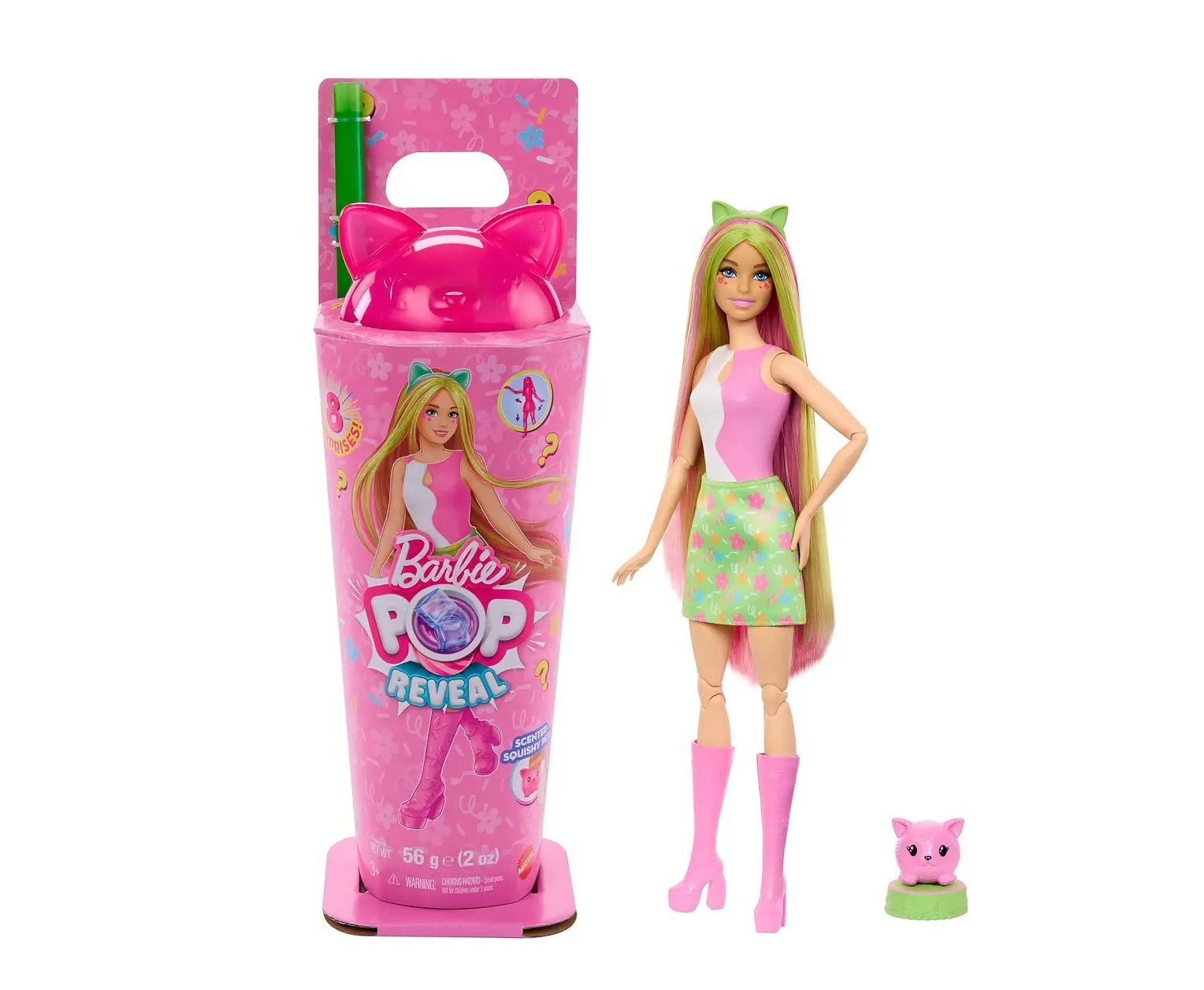 Barbie POP Reveal con Squishy pet Rosa