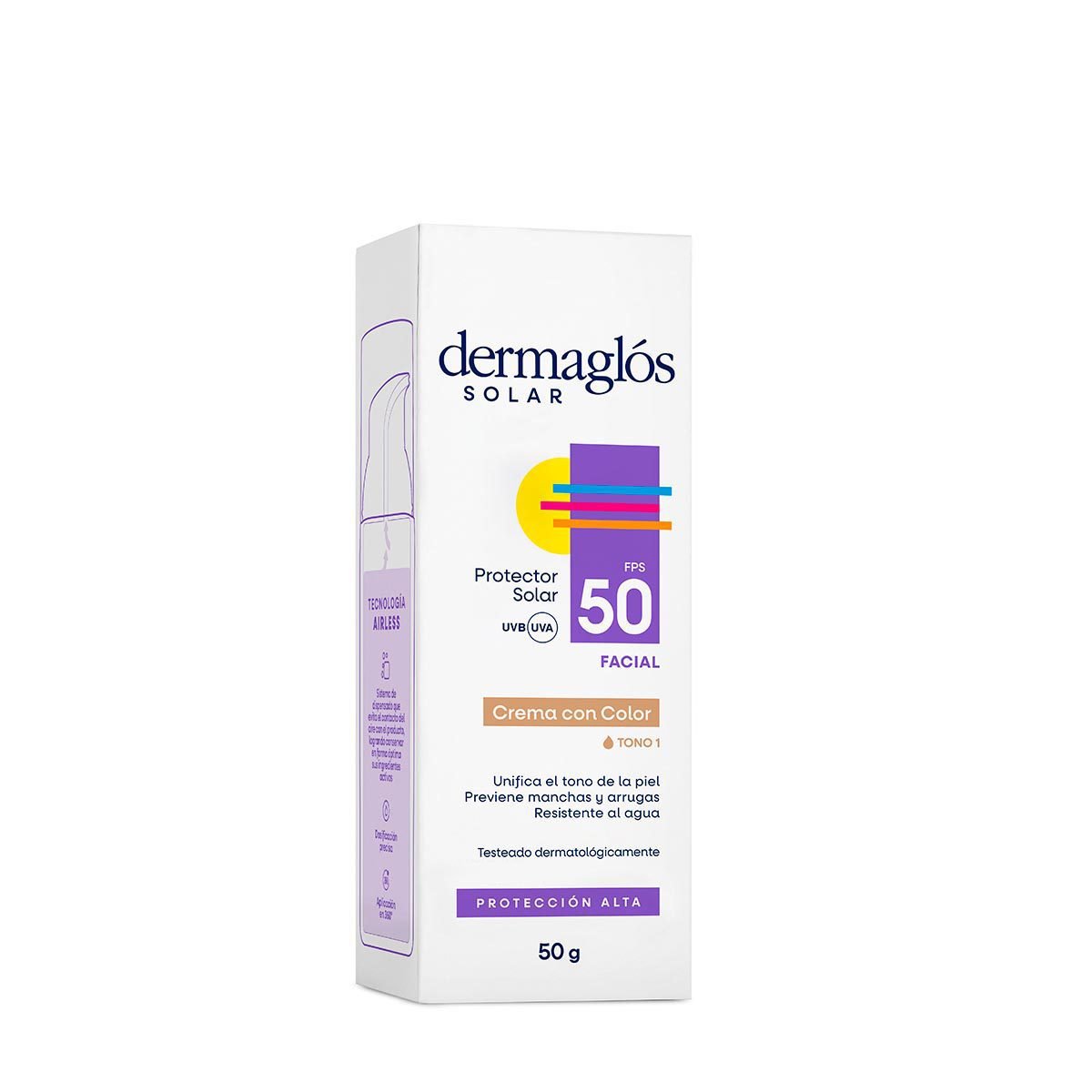 Dermaglós Solar FPS 50 Crema con color tono 1