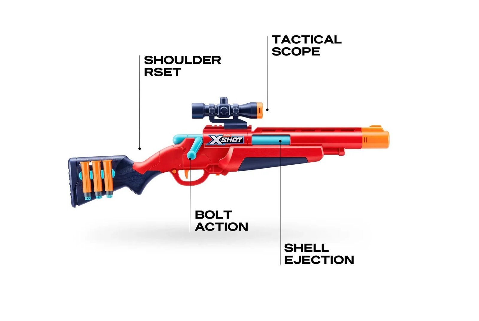 X-Shot Ejector Shell Rifle de Dardos - Imagen 3