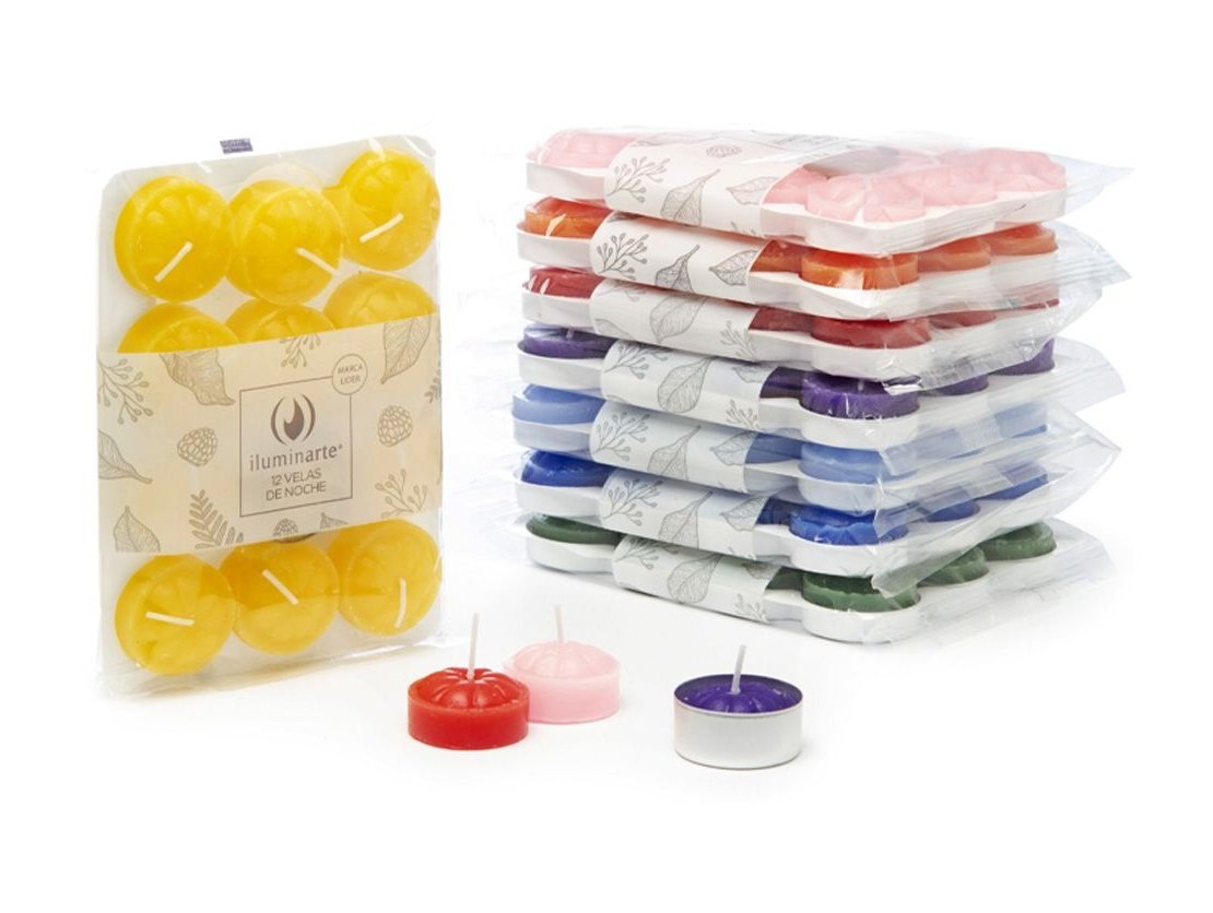 Iluminarte Velas de noche x12 - Colores Surtidos