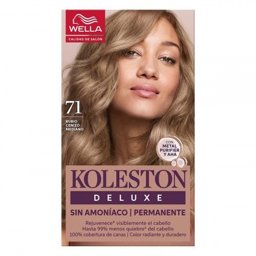 Koleston Deluxe Sin Amoníaco Kit Nº 71 Rubio Cenizo Mediano