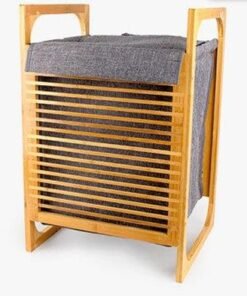 Canasto P/ Ropa Madera y Tela KyK