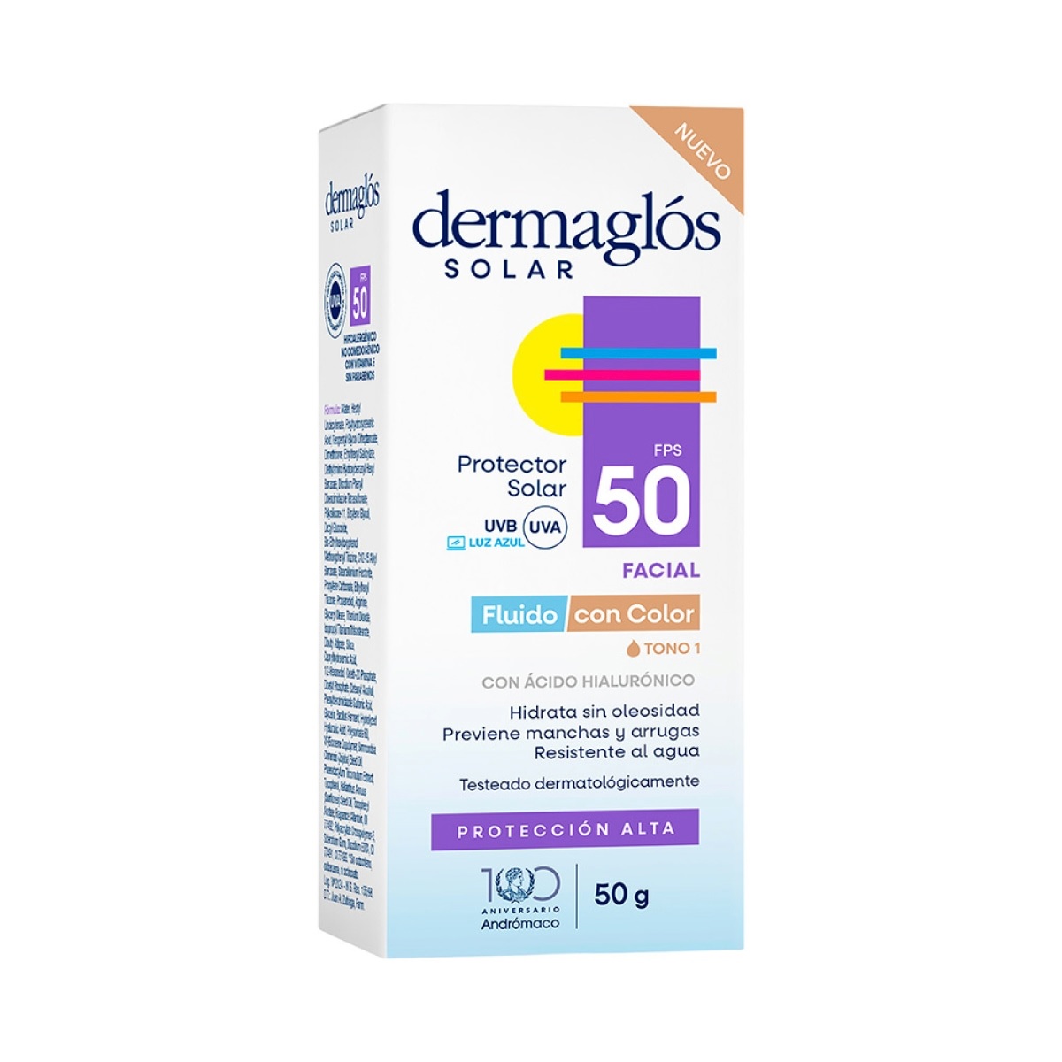 Dermaglós Solar FPS 50 (Fluido Color Tono 1)